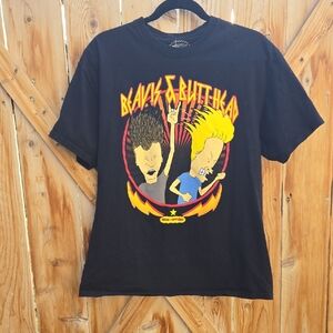 Beavis & Butt-head Rocking Out, 100% Cotton T-shirt, Black, colorful graphics